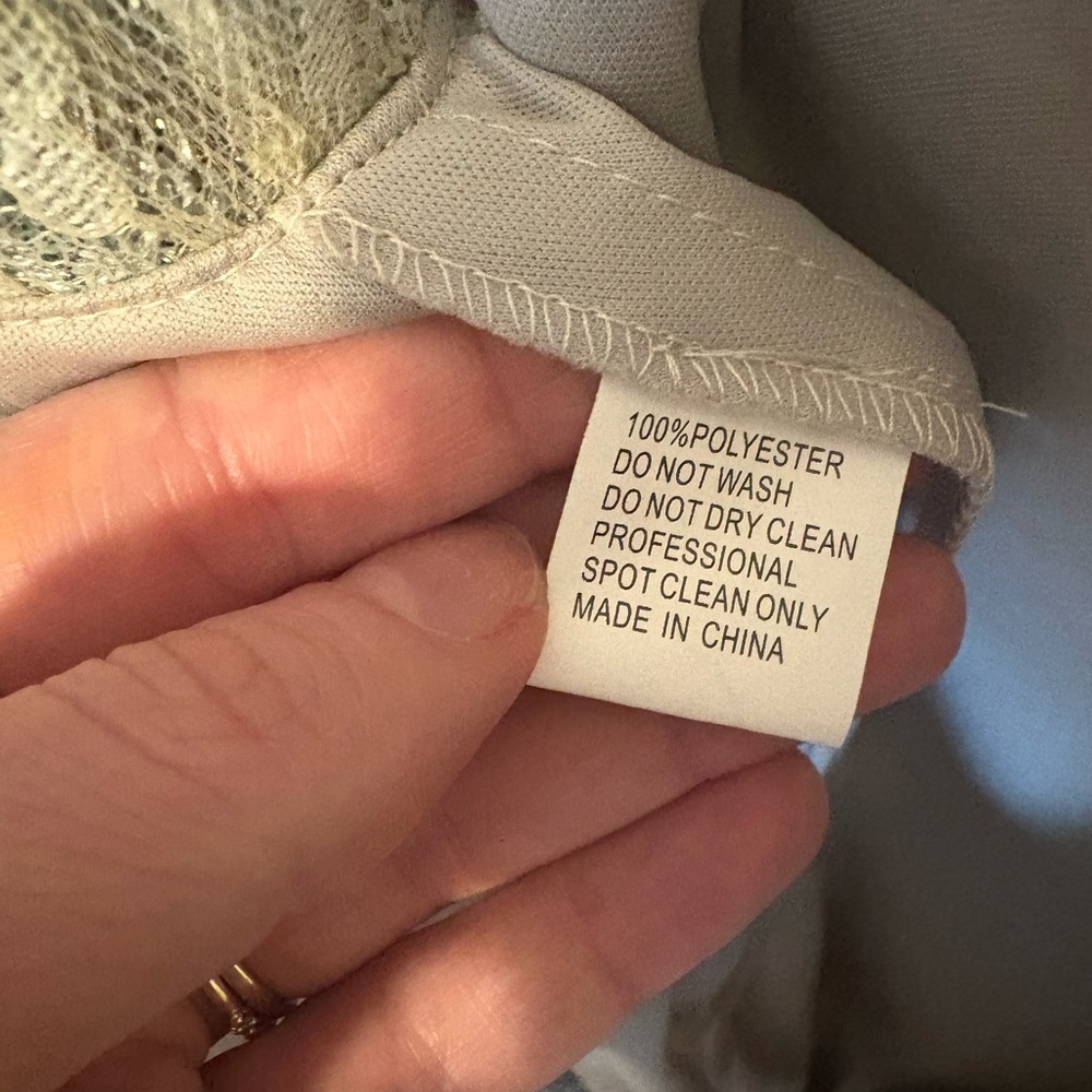 Mac Duggal Bell Sleeve Floral Embellished Gown – Seafoam – Size 12 – NWT - Picture 8 of 16